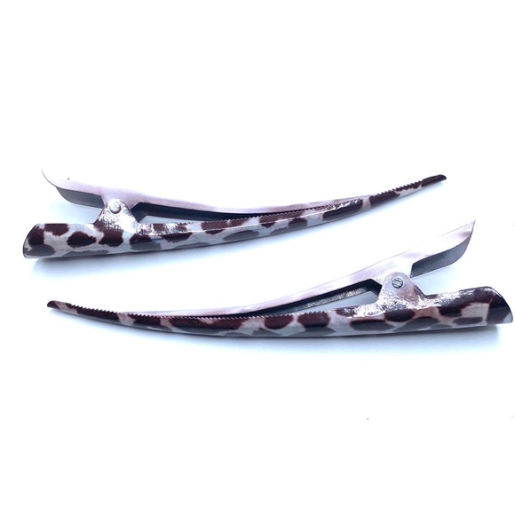Animal Print Updo Hair Clips Set Of 2 Gray - Picture 2 of 3